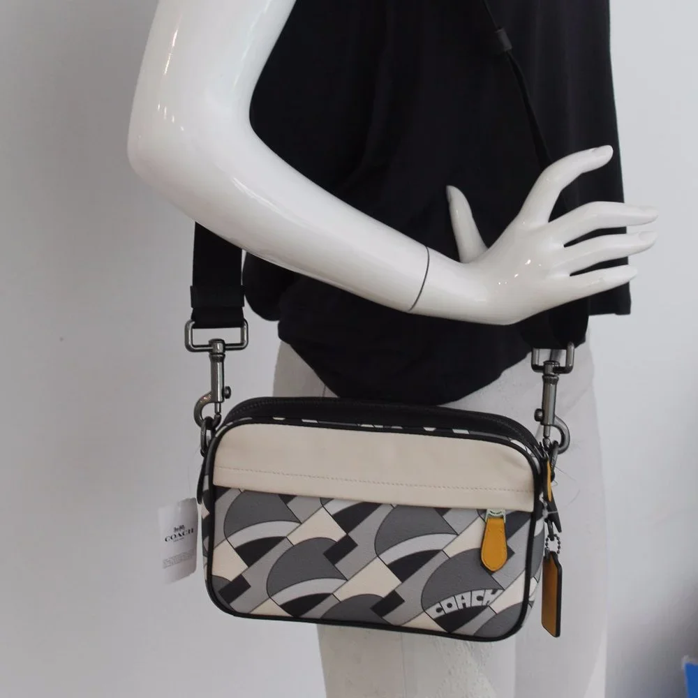 NWT Coach 1976 Graham deco bridge print leather crossbody bag COLORBLOCK purse